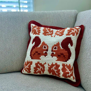 overlay mosaic crochet pattern autumn pillows squirrel